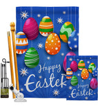 Colorful Eggs Ornament - Easter Spring Vertical Impressions Decorative Flags HG103072 Made In USA