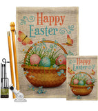 Easter Floral Basket - Easter Spring Vertical Impressions Decorative Flags HG103084 Made In USA