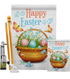 Easter Floral Basket - Easter Spring Vertical Impressions Decorative Flags HG103084 Made In USA