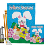 Felices Pascuas - Easter Spring Vertical Impressions Decorative Flags HG120024 Made In USA