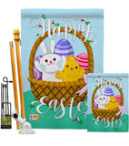 Happy Easter Basket - Easter Spring Vertical Impressions Decorative Flags HG137155 Made In USA