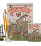 Happy Easter's Day with Colourful Bunny Eggs - Easter Spring Vertical Impressions Decorative Flags HG192020 Made In USA