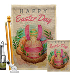 Happy Bunny Eggs - Easter Spring Vertical Impressions Decorative Flags HG192349 Made In USA