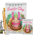 Happy Bunny Eggs - Easter Spring Vertical Impressions Decorative Flags HG192349 Made In USA