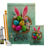Bunny Easter Eggs - Easter Spring Vertical Impressions Decorative Flags HG192373 Made In USA