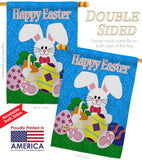 Happy Bunny - Easter Spring Vertical Impressions Decorative Flags HG103029 Made In USA