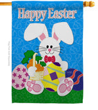 Happy Bunny - Easter Spring Vertical Impressions Decorative Flags HG103029 Made In USA