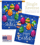 Colorful Eggs Ornament - Easter Spring Vertical Impressions Decorative Flags HG103072 Made In USA