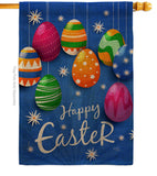 Colorful Eggs Ornament - Easter Spring Vertical Impressions Decorative Flags HG103072 Made In USA