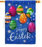 Colorful Eggs Ornament - Easter Spring Vertical Impressions Decorative Flags HG103072 Made In USA