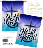 He is Risen - Easter Spring Vertical Impressions Decorative Flags HG103077 Made In USA