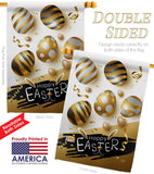 Golden Eggs Party - Easter Spring Vertical Impressions Decorative Flags HG103078 Made In USA