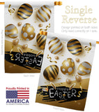 Golden Eggs Party - Easter Spring Vertical Impressions Decorative Flags HG103078 Made In USA