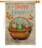 Easter Floral Basket - Easter Spring Vertical Impressions Decorative Flags HG103084 Made In USA