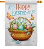 Easter Floral Basket - Easter Spring Vertical Impressions Decorative Flags HG103084 Made In USA