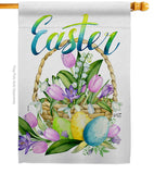 Spring Easter Baskets - Easter Spring Vertical Impressions Decorative Flags HG130321 Made In USA