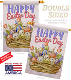 Bunnies Basket - Easter Spring Vertical Impressions Decorative Flags HG137439 Made In USA