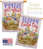 Bunnies Basket - Easter Spring Vertical Impressions Decorative Flags HG137439 Made In USA