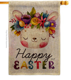 Happy Bunny - Easter Spring Vertical Impressions Decorative Flags HG137443 Made In USA