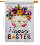 Happy Bunny - Easter Spring Vertical Impressions Decorative Flags HG137443 Made In USA