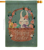 Bunny in Basket - Easter Spring Vertical Impressions Decorative Flags HG190060 Made In USA