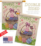 Happy Easter Colourful Basket Eggs - Easter Spring Vertical Impressions Decorative Flags HG192018 Made In USA