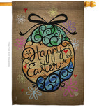 Colourful Happy Easter Egg - Easter Spring Vertical Impressions Decorative Flags HG192022 Made In USA