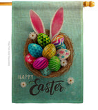 Bunny Easter Eggs - Easter Spring Vertical Impressions Decorative Flags HG192373 Made In USA