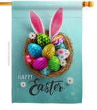 Bunny Easter Eggs - Easter Spring Vertical Impressions Decorative Flags HG192373 Made In USA