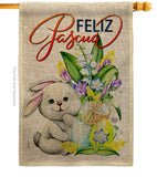 Easter Rabbit - Easter Spring Vertical Impressions Decorative Flags HG192456 Made In USA