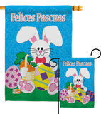 Felices Pascuas - Easter Spring Vertical Impressions Decorative Flags HG103029S Made In USA