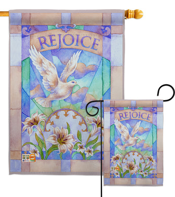 Rejoice - Easter Spring Vertical Impressions Decorative Flags HG103042 Made In USA