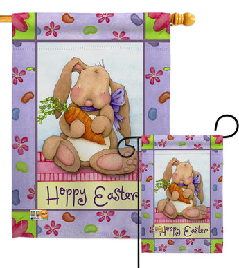 Bunny and Beans - Easter Spring Vertical Impressions Decorative Flags HG103056 Made In USA