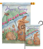 Bunnies With Umbrella - Easter Spring Vertical Impressions Decorative Flags HG103060 Made In USA