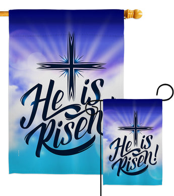 He is Risen - Easter Spring Vertical Impressions Decorative Flags HG103077 Made In USA