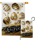 Golden Eggs Party - Easter Spring Vertical Impressions Decorative Flags HG103078 Made In USA