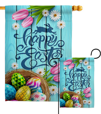 Daisy Egg Basket - Easter Spring Vertical Impressions Decorative Flags HG103080 Made In USA