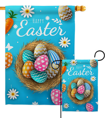 Colourful Egg Bracket - Easter Spring Vertical Impressions Decorative Flags HG103082 Made In USA