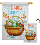 Easter Floral Basket - Easter Spring Vertical Impressions Decorative Flags HG103084 Made In USA