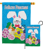 Felices Pascuas - Easter Spring Vertical Impressions Decorative Flags HG120024 Made In USA