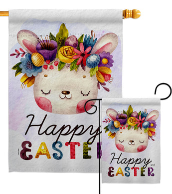 Happy Bunny - Easter Spring Vertical Impressions Decorative Flags HG137443 Made In USA