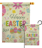 Happy Easter Colourful Flowers - Easter Spring Vertical Impressions Decorative Flags HG192021 Made In USA