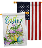 Spring Easter Baskets - Easter Spring Vertical Impressions Decorative Flags HG130321 Made In USA