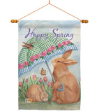 Bunnies With Umbrella - Easter Spring Vertical Impressions Decorative Flags HG103060 Made In USA