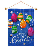 Colorful Eggs Ornament - Easter Spring Vertical Impressions Decorative Flags HG103072 Made In USA