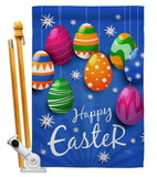 Colorful Eggs Ornament - Easter Spring Vertical Impressions Decorative Flags HG103072 Made In USA