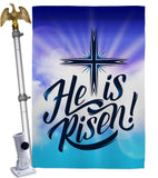 He is Risen - Easter Spring Vertical Impressions Decorative Flags HG103077 Made In USA