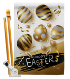Golden Eggs Party - Easter Spring Vertical Impressions Decorative Flags HG103078 Made In USA