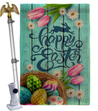Daisy Egg Basket - Easter Spring Vertical Impressions Decorative Flags HG103080 Made In USA
