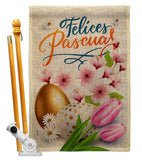 Felices Pascuas - Easter Spring Vertical Impressions Decorative Flags HG103081 Made In USA